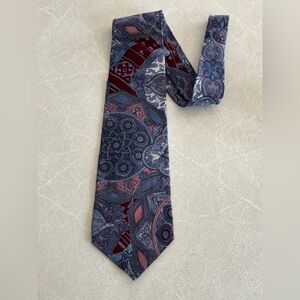 Sophisticated Paisley Men's Tie - Blue and Red
